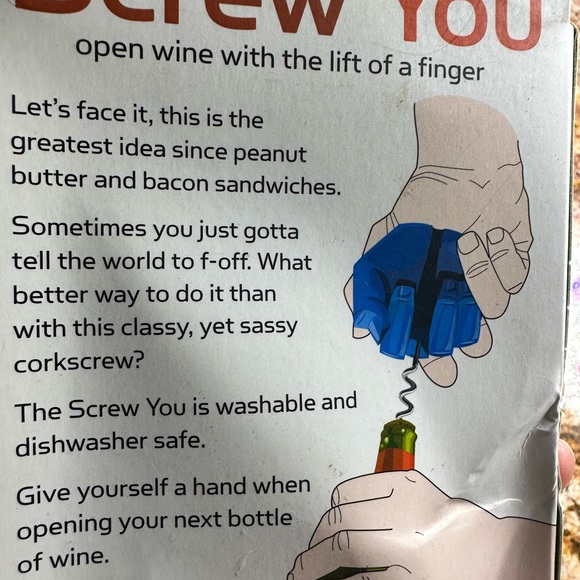 NWT NIB  Gama-Go Screw You Corkscrew for wine bottle Dishwasher safe ideal gift - Picture 4 of 4